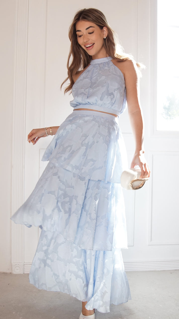 front view image 4 of Sky Bloom Tiered Maxi Set