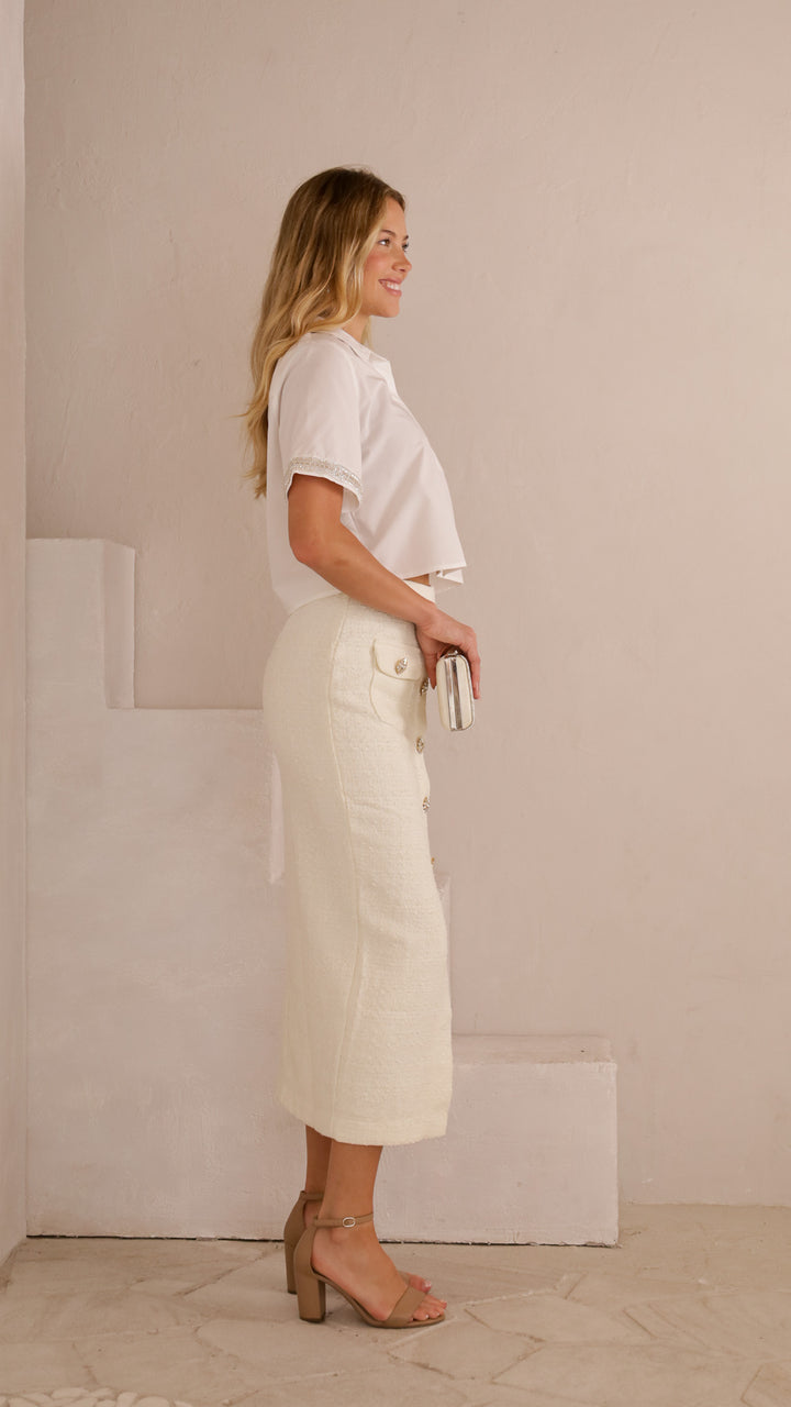 side view image 2 of Amelie Embellished Button Top