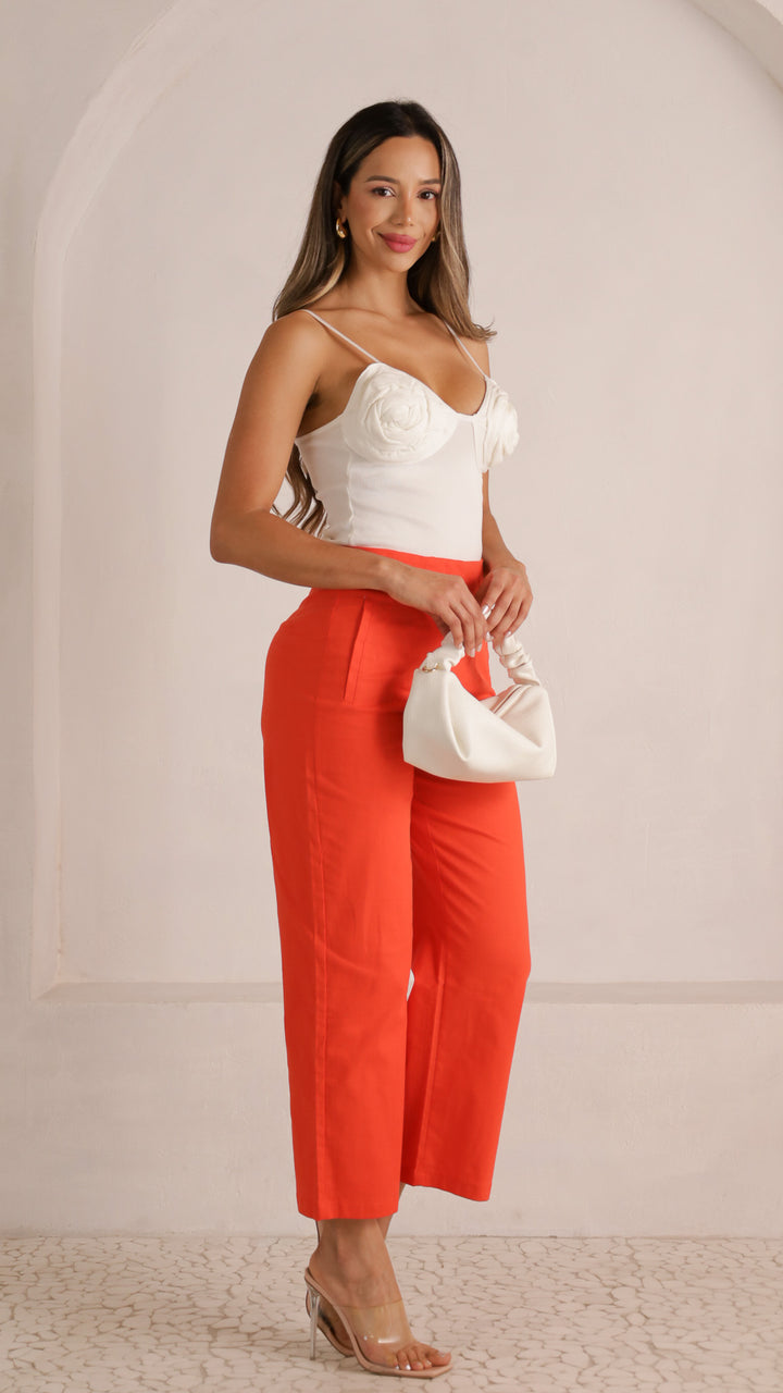 2 image side view_red of Creslie Pants