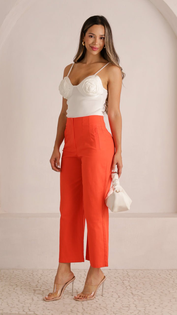 2 image side view_red of Creslie Pants