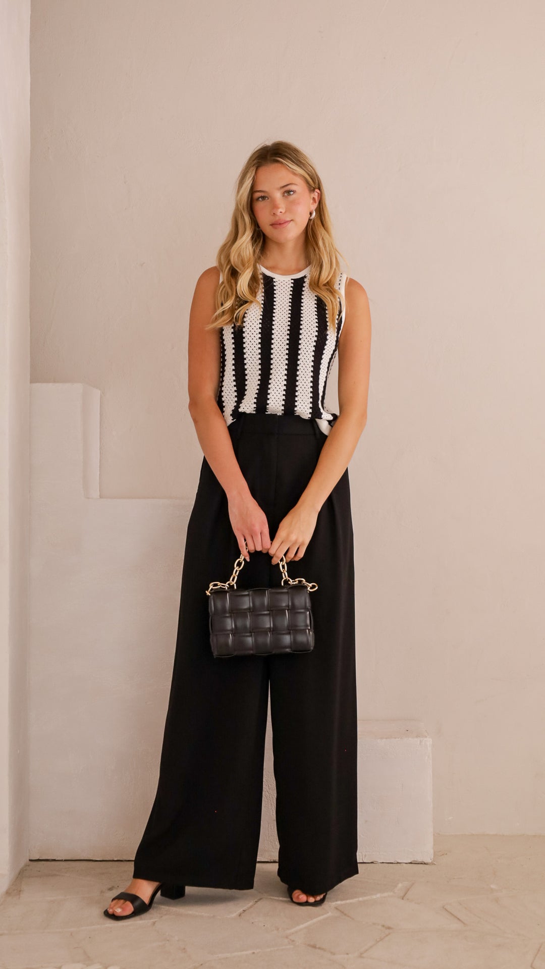 front view image 6 of Mara Crochet Stripe Top