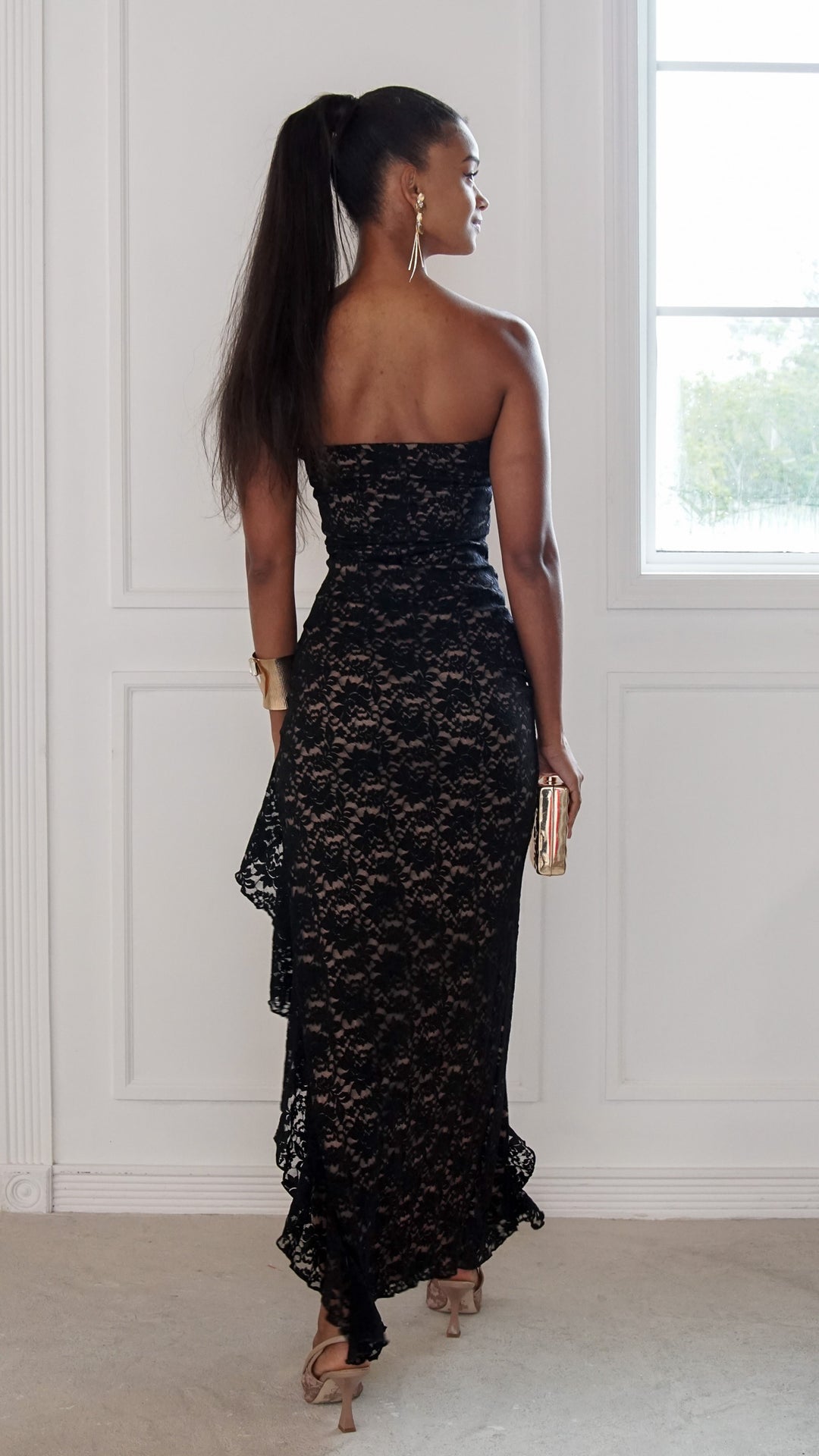 rear view image 1 of Noir Lace Dress