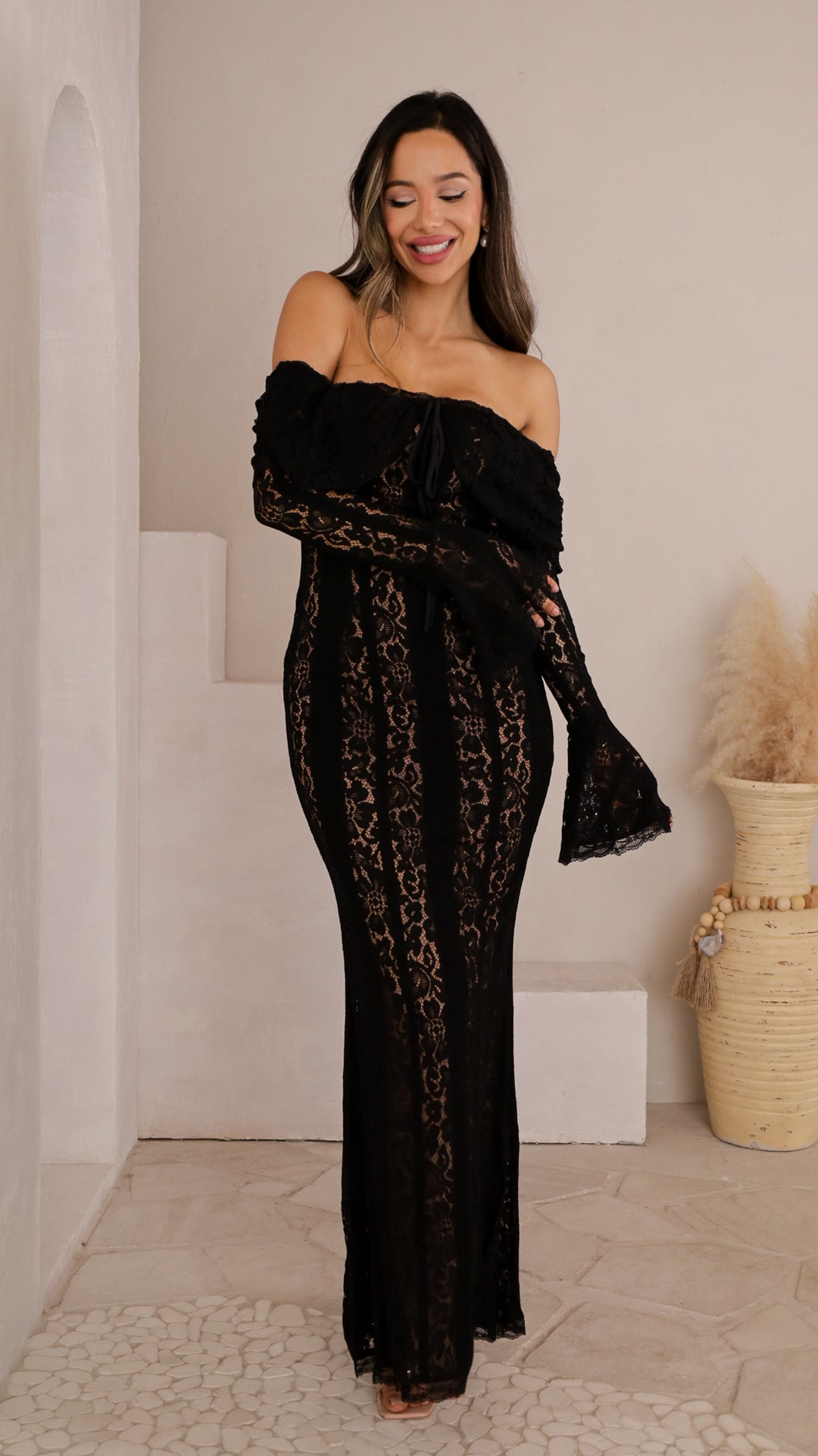 front view image 3 of Lylah Lace Maxi Dress