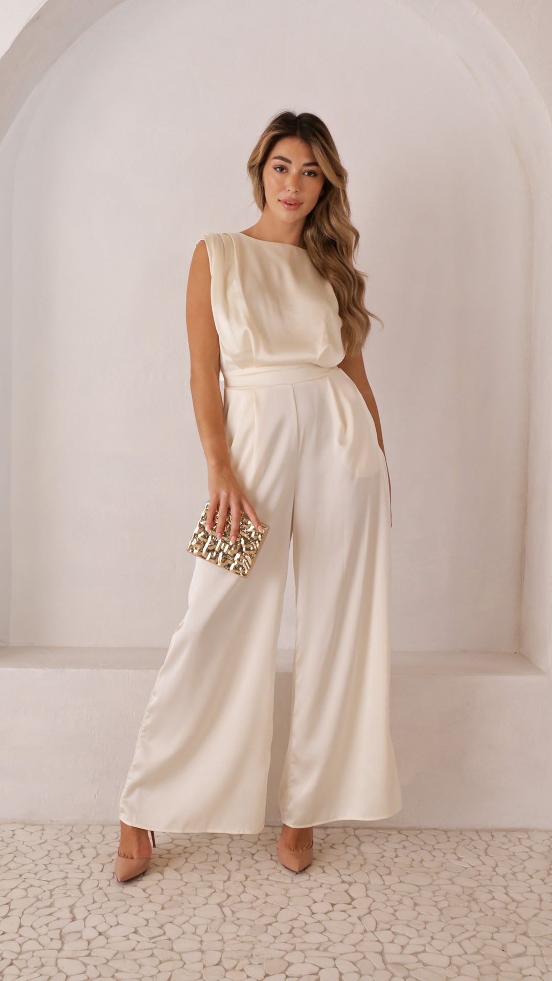 copy image front view_ivory of Valencia Jumpsuit