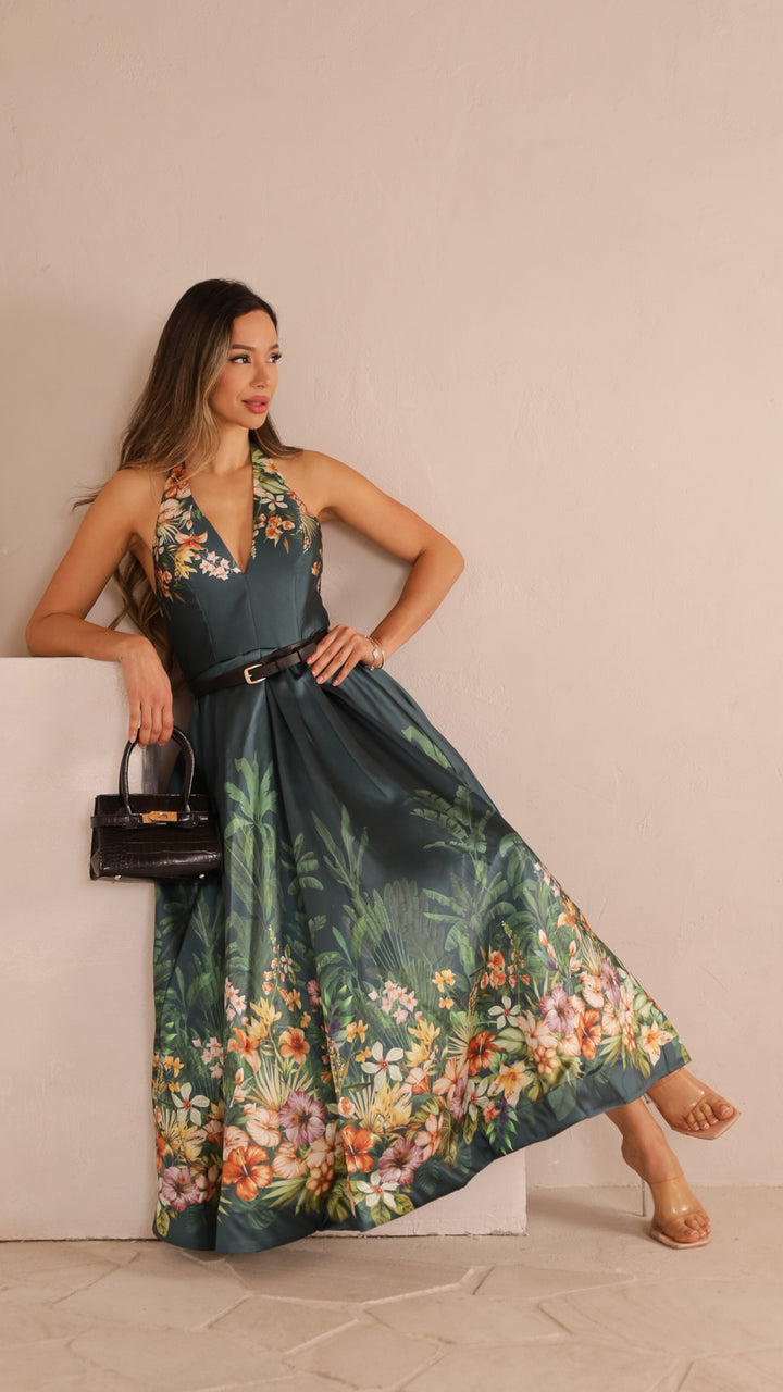 side view image 1 of Heir Halter Maxi Dress