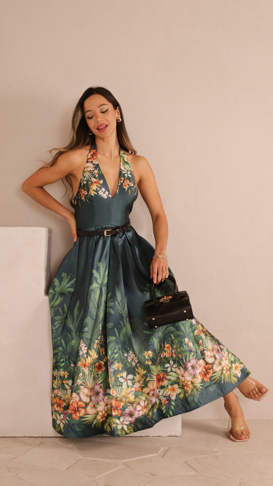 side view image 2 of Heir Halter Maxi Dress