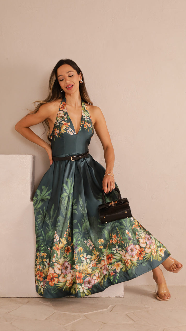 side view image 2 of Heir Halter Maxi Dress