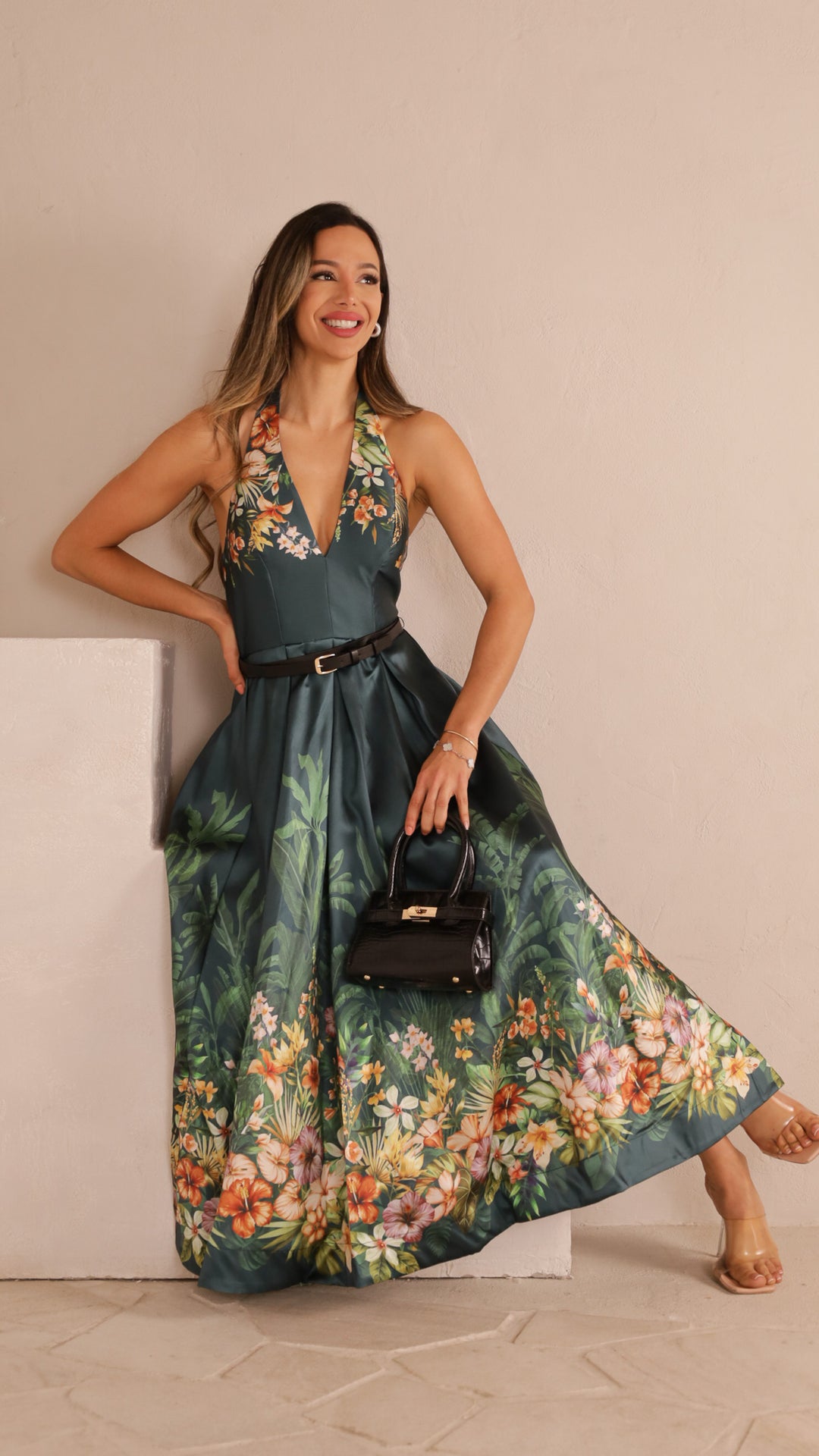 side view image 3 of Heir Halter Maxi Dress