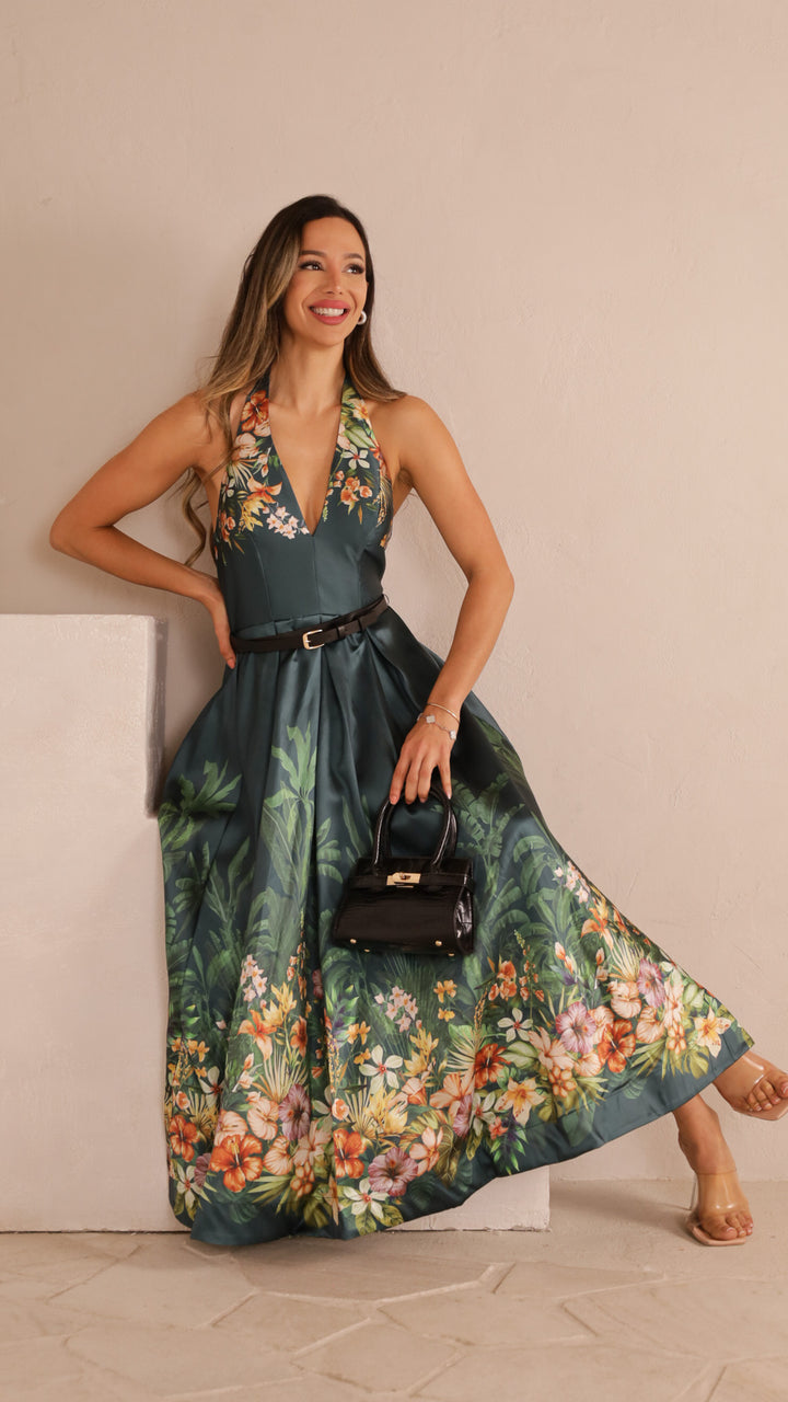 side view image 3 of Heir Halter Maxi Dress