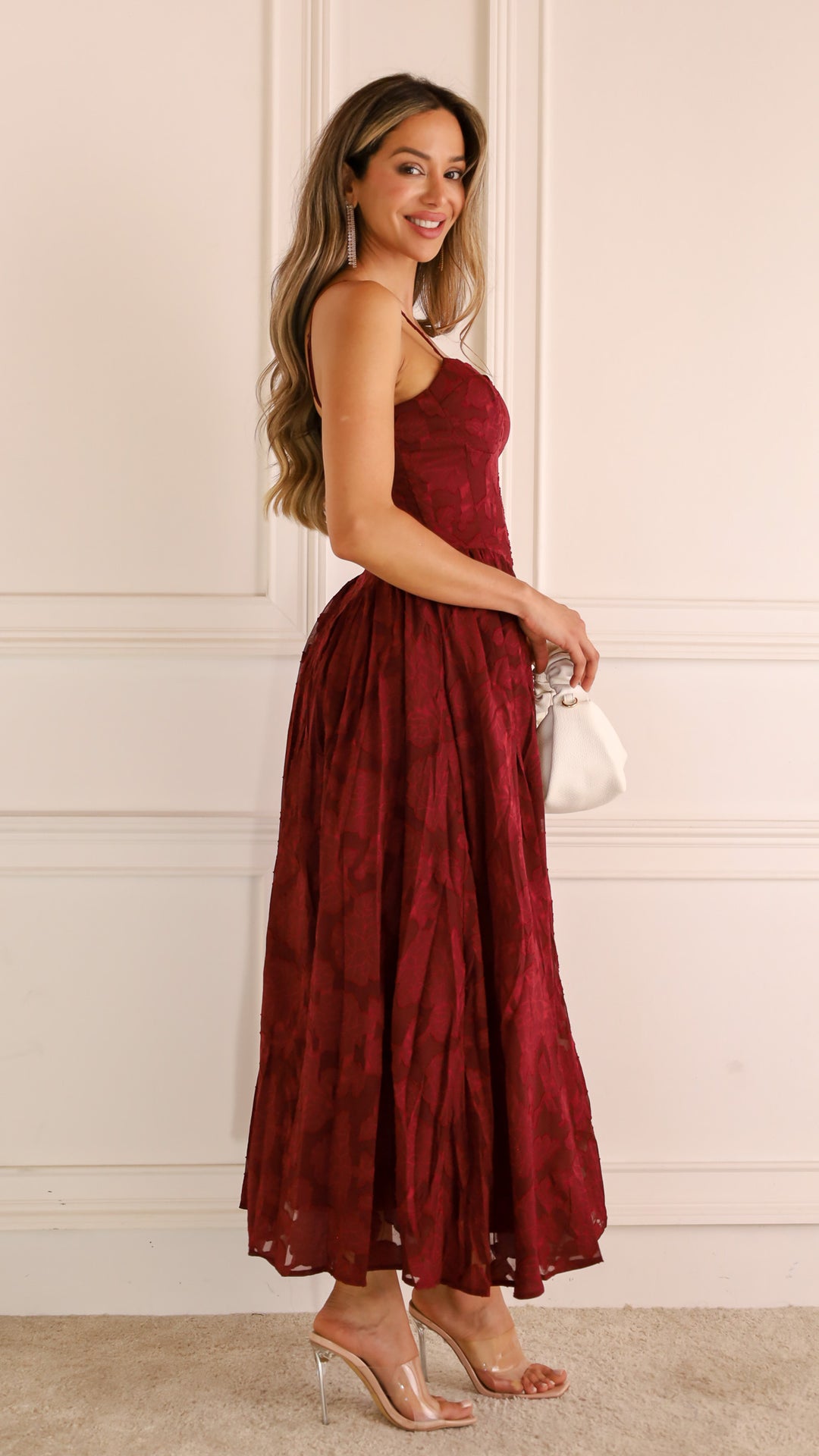 side view image 2 of Jacquard Midi Dress