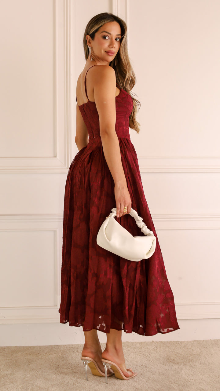 side view image 3 of Jacquard Midi Dress