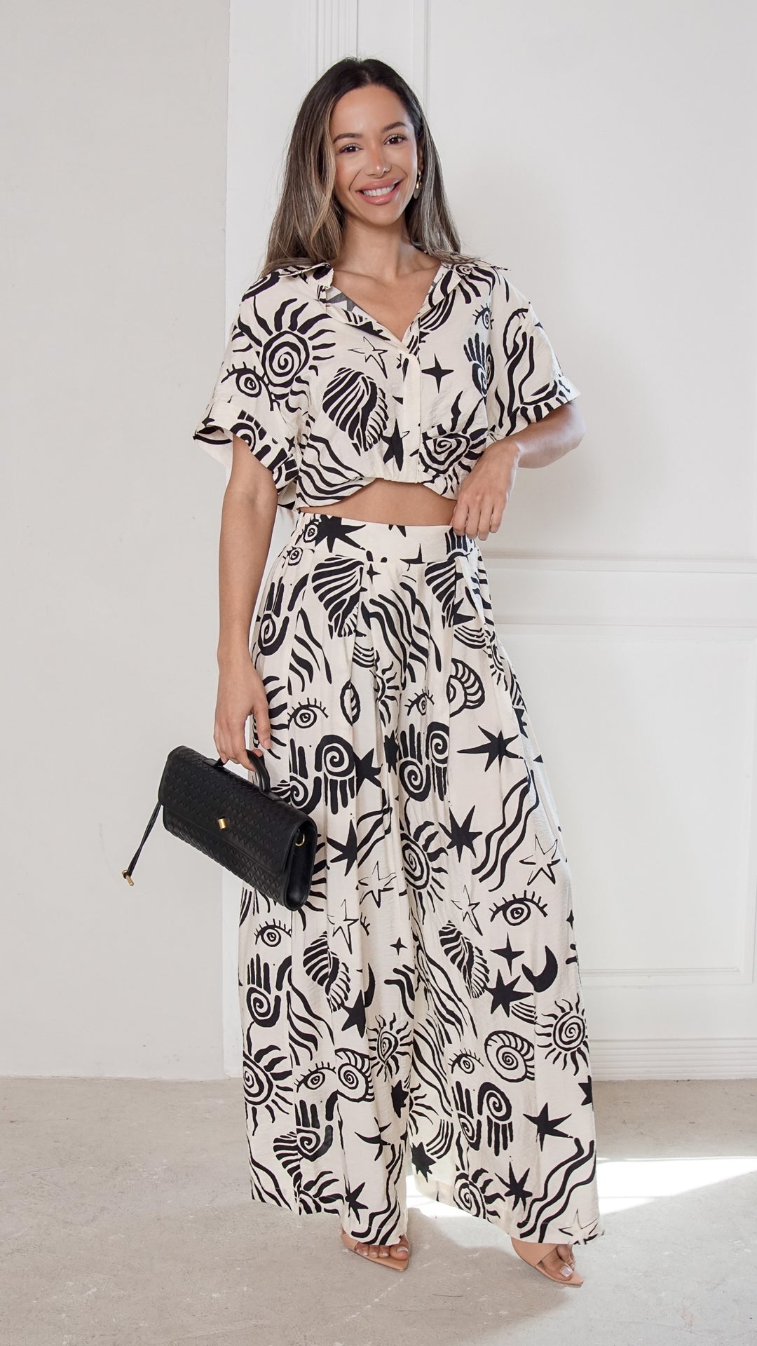 front view image 1 of Selene Printed Palazzo Pants