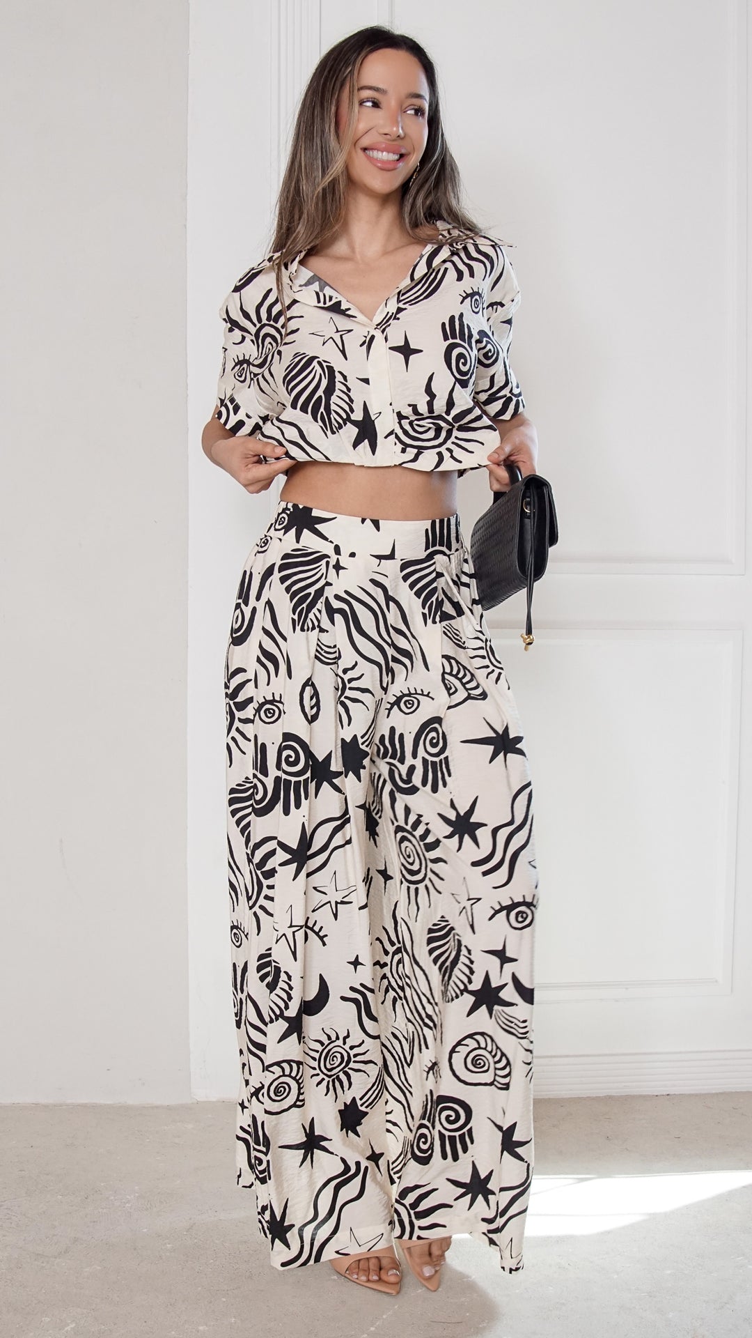 front view image 2 of Selene Printed Palazzo Pants