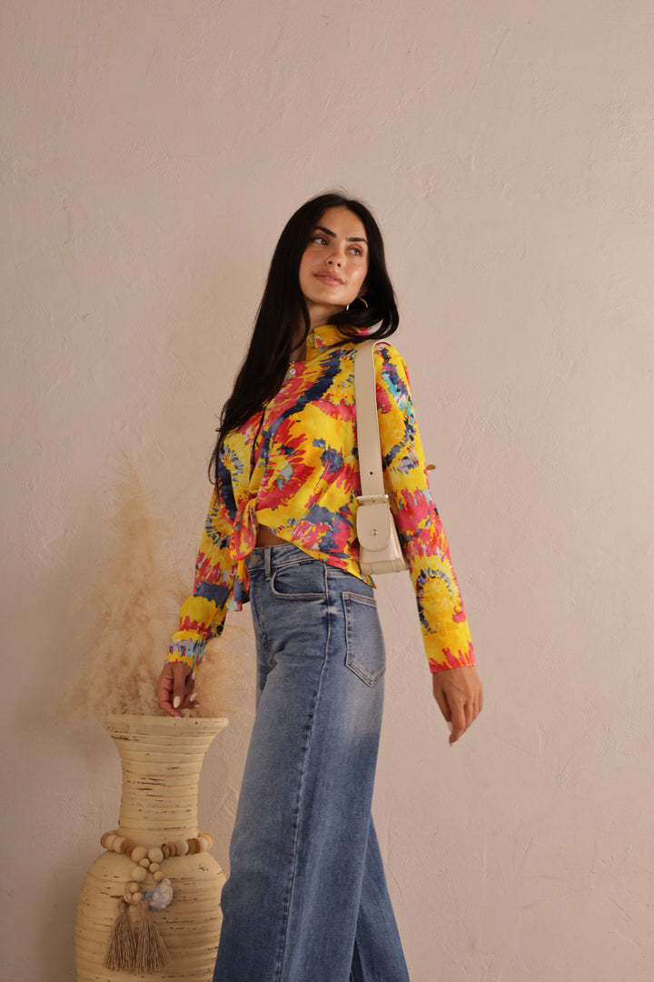 side view image 1 of Elara Tie-Dye Top