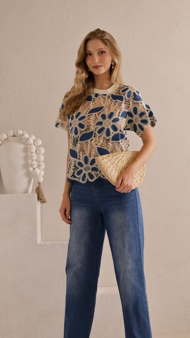 side view image 1 of Flora Crochet Top