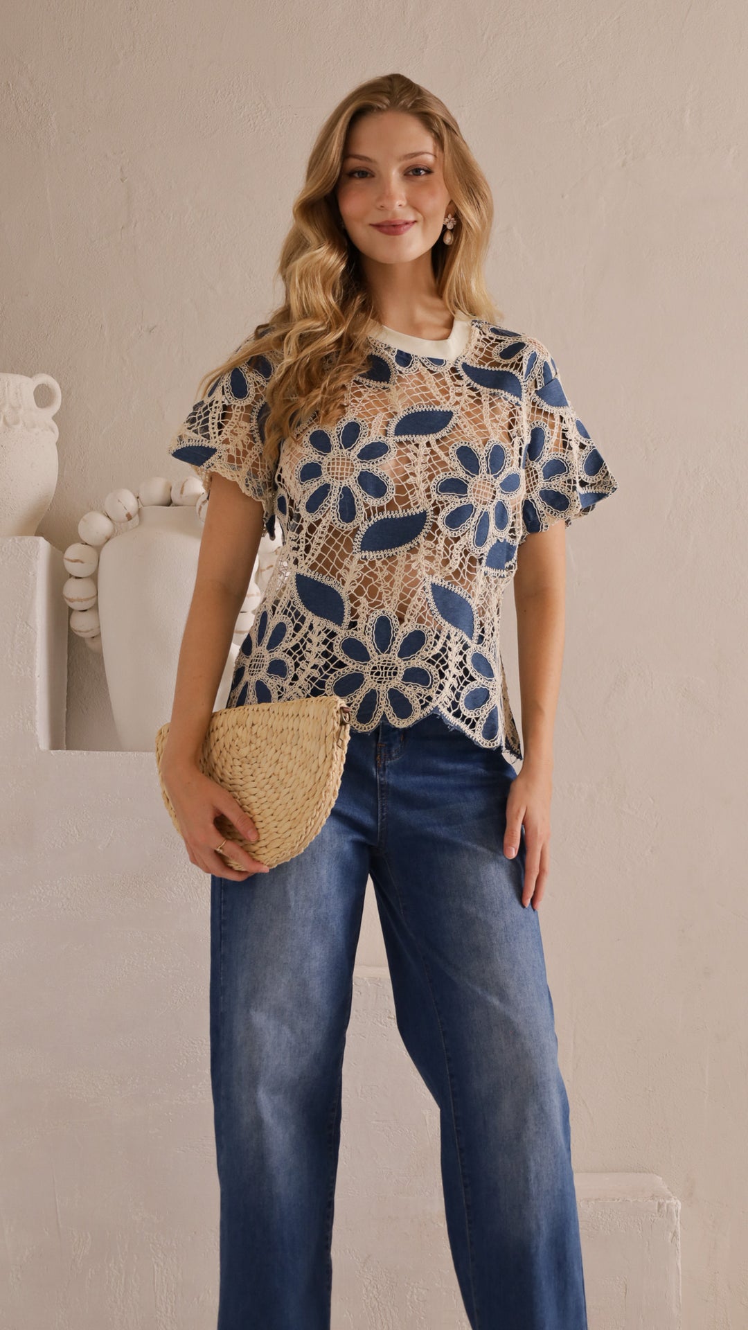 front view image 3 of Flora Crochet Top