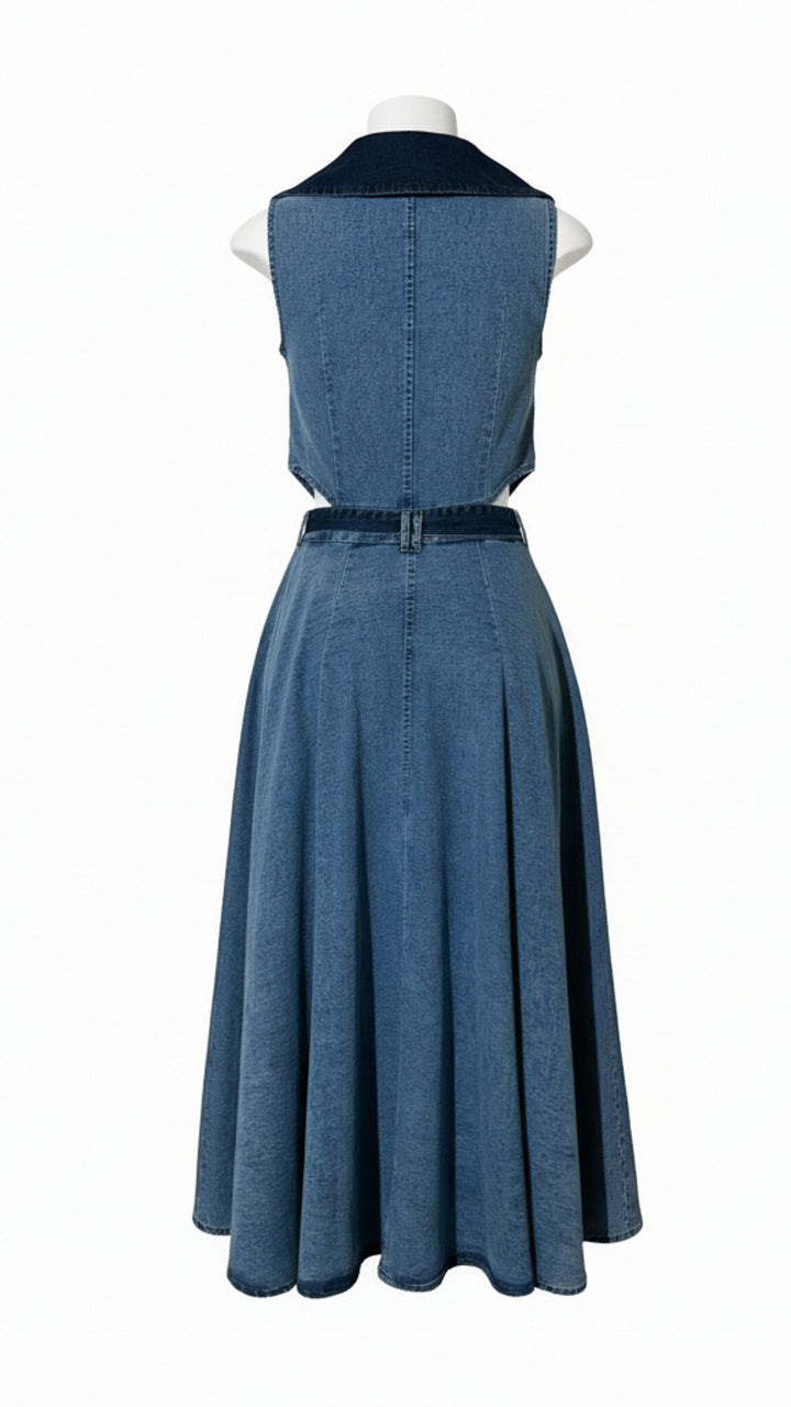rear view image 1 of Althea Denim Midi Dress