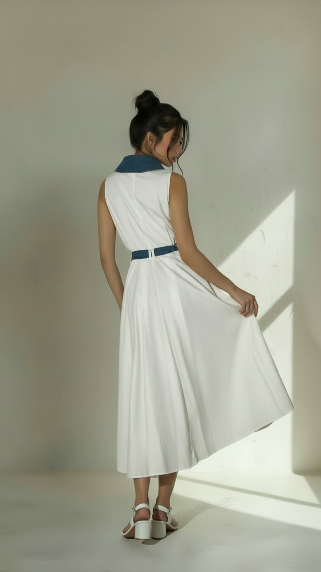 rear view image 1 of Althea Denim Midi Dress