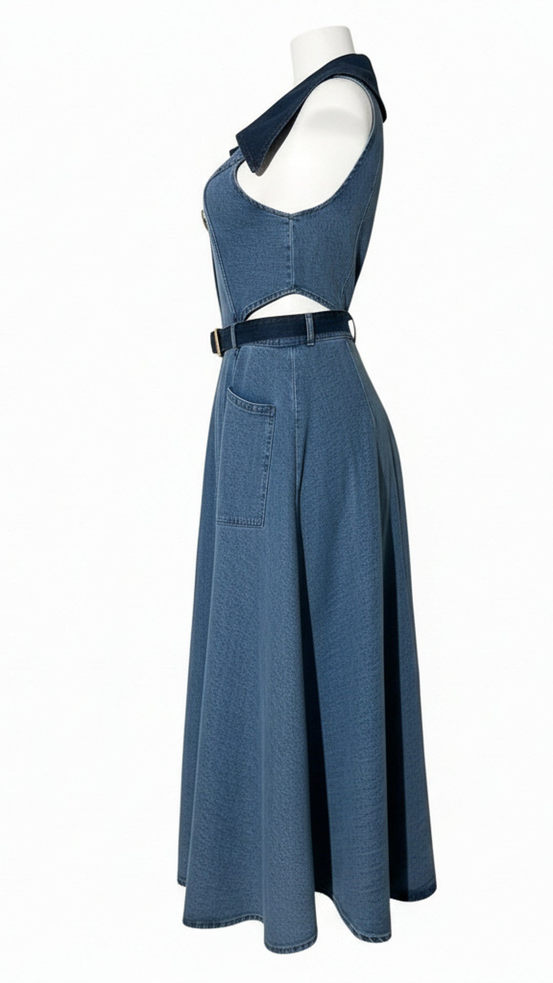 side view image 1 of Althea Denim Midi Dress
