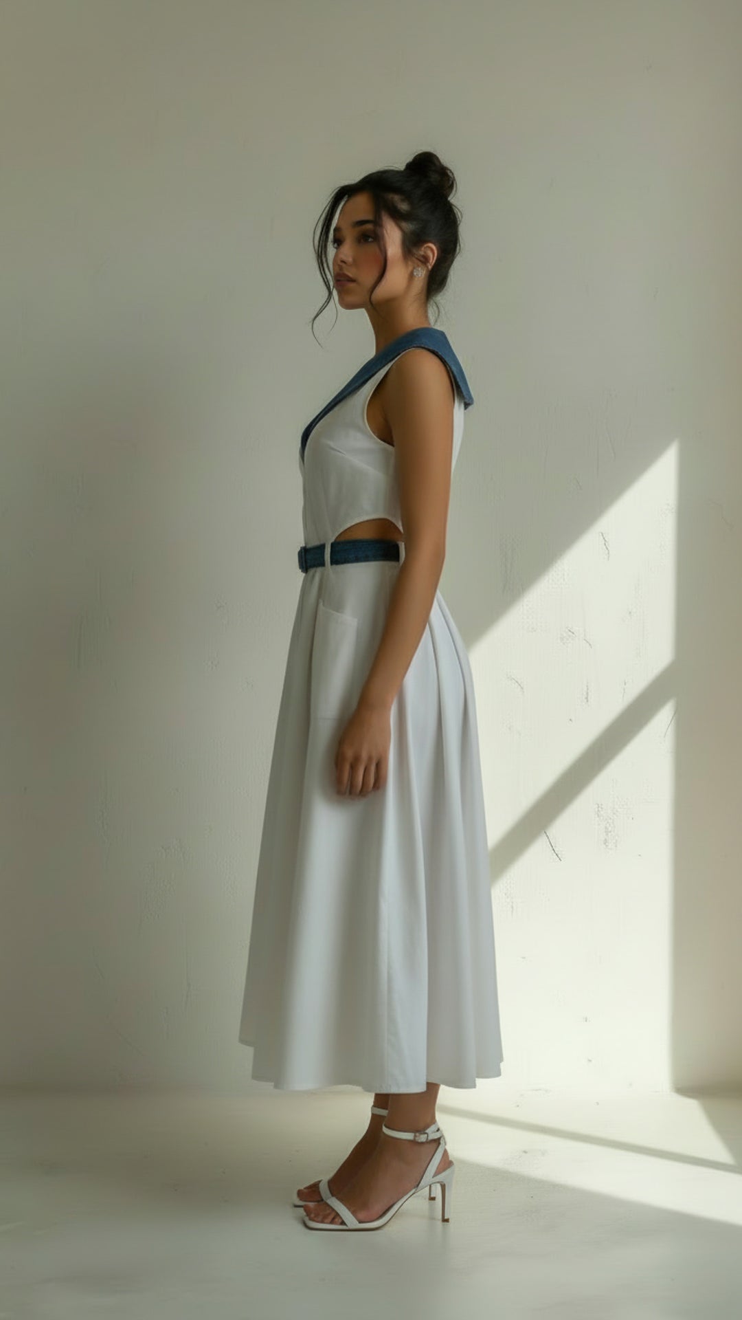 side view image 1 of Althea Denim Midi Dress