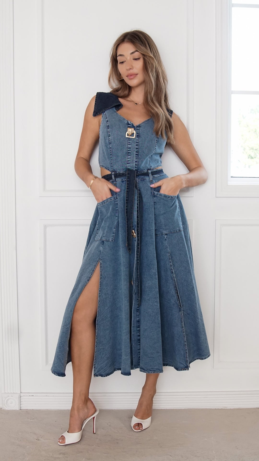 Althea Denim Midi Dress
