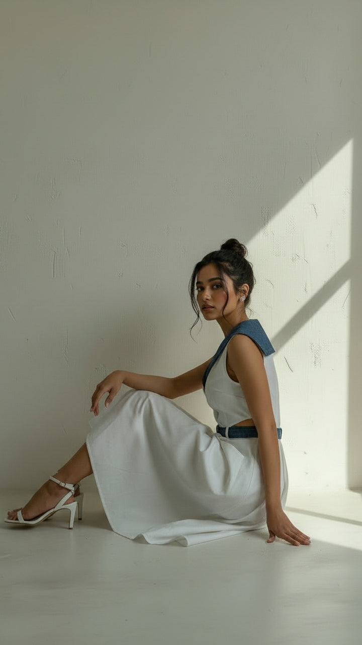 side view image 2 of Althea Denim Midi Dress