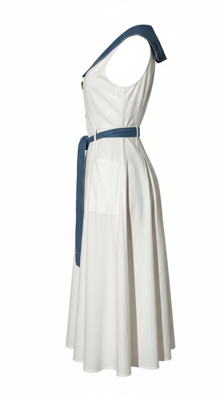 side view image 3 of Althea Denim Midi Dress