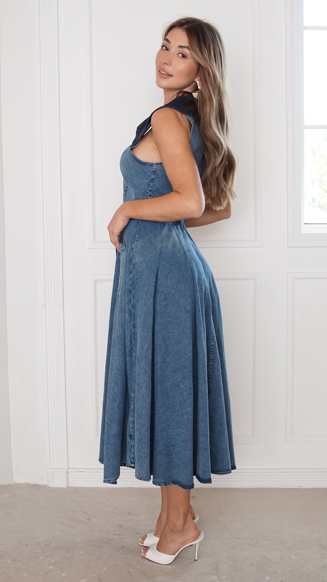 Althea Denim Midi Dress