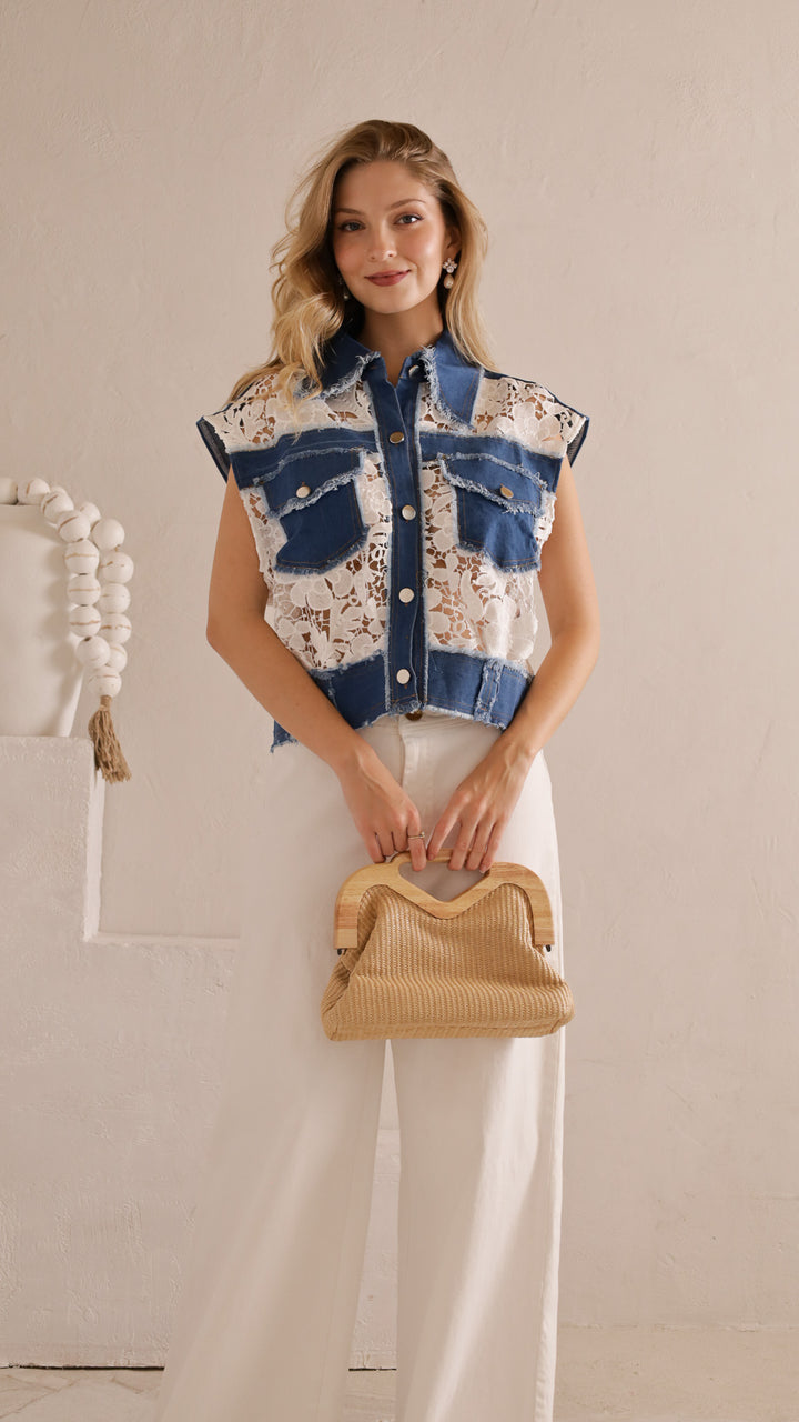 front view image 2 of Flavia Denim Blouse