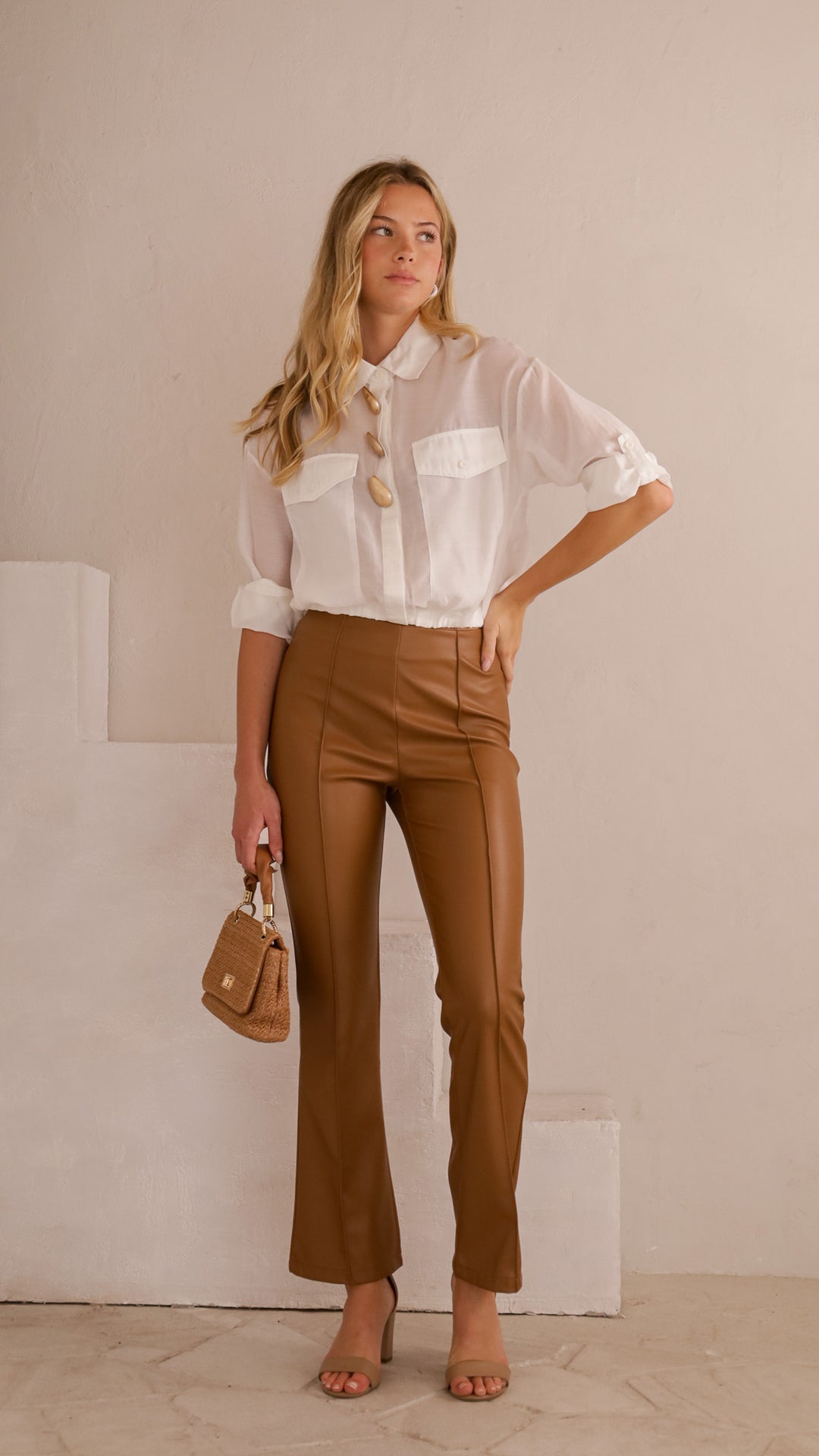 front view image 2 of Livia Sheer Button-Up Top