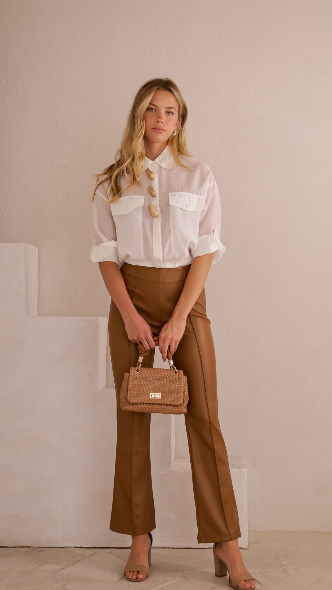 front view image 4 of Livia Sheer Button-Up Top