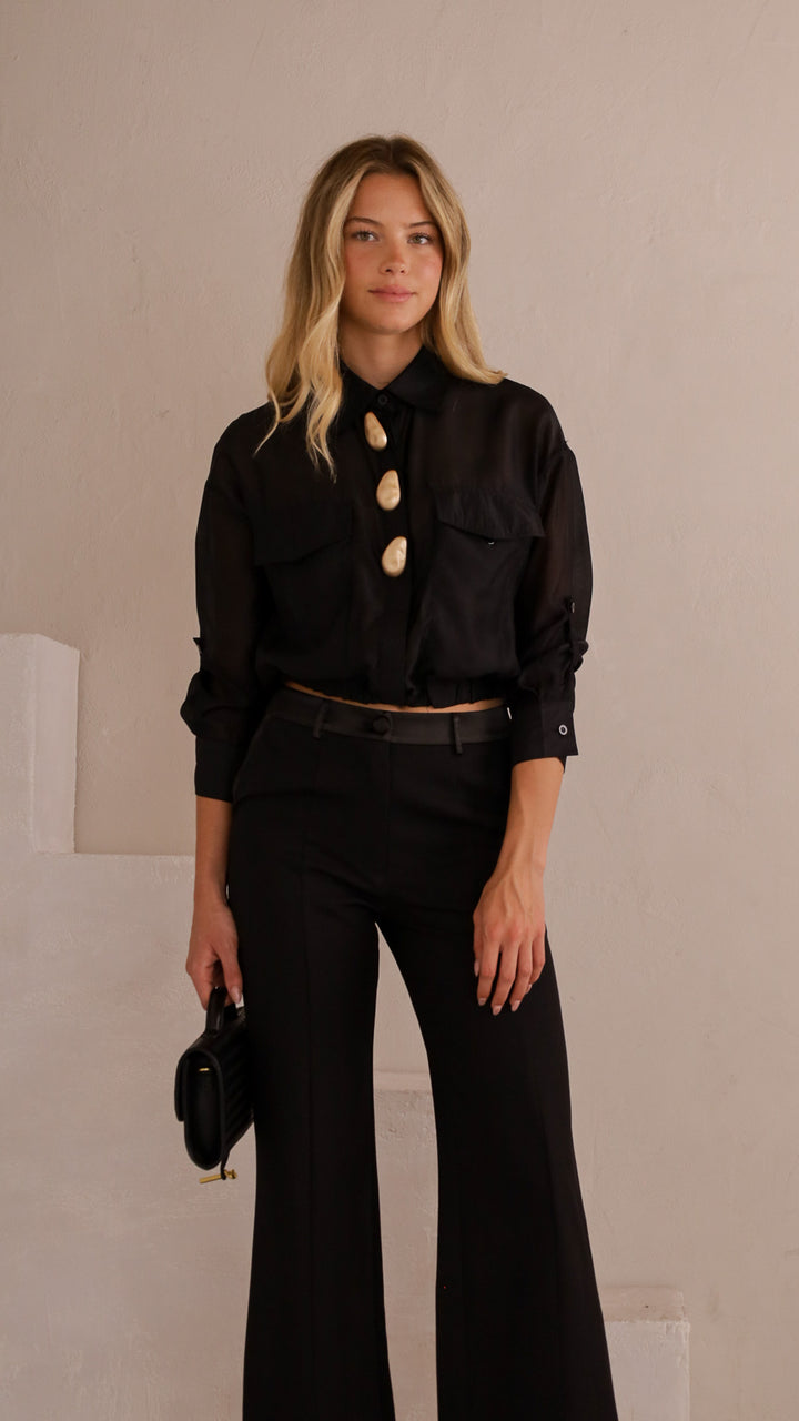 front view image 7 of Livia Sheer Button-Up Top