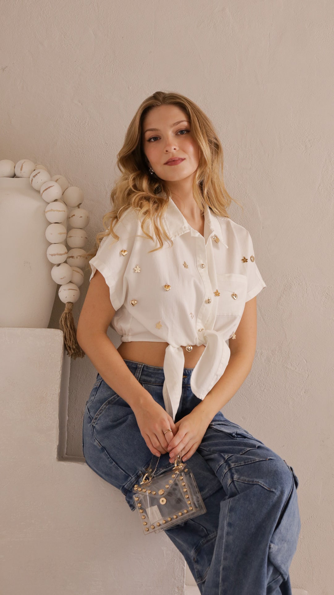 front view image 1 of Delaney Tie-Front Blouse