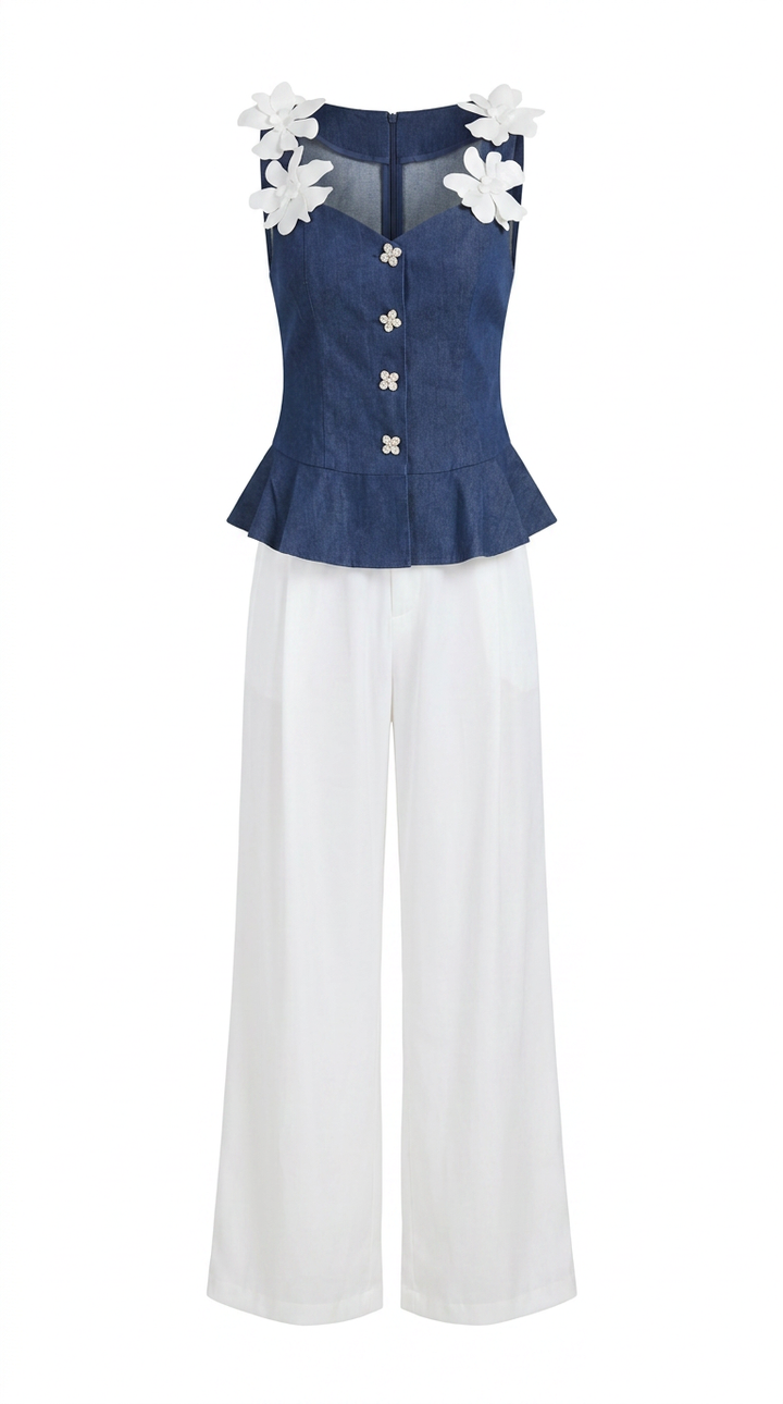front view image 1 of Amelie denim top