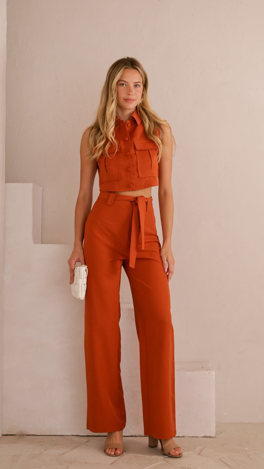 front view image 1 of Raina Belted Pants Set