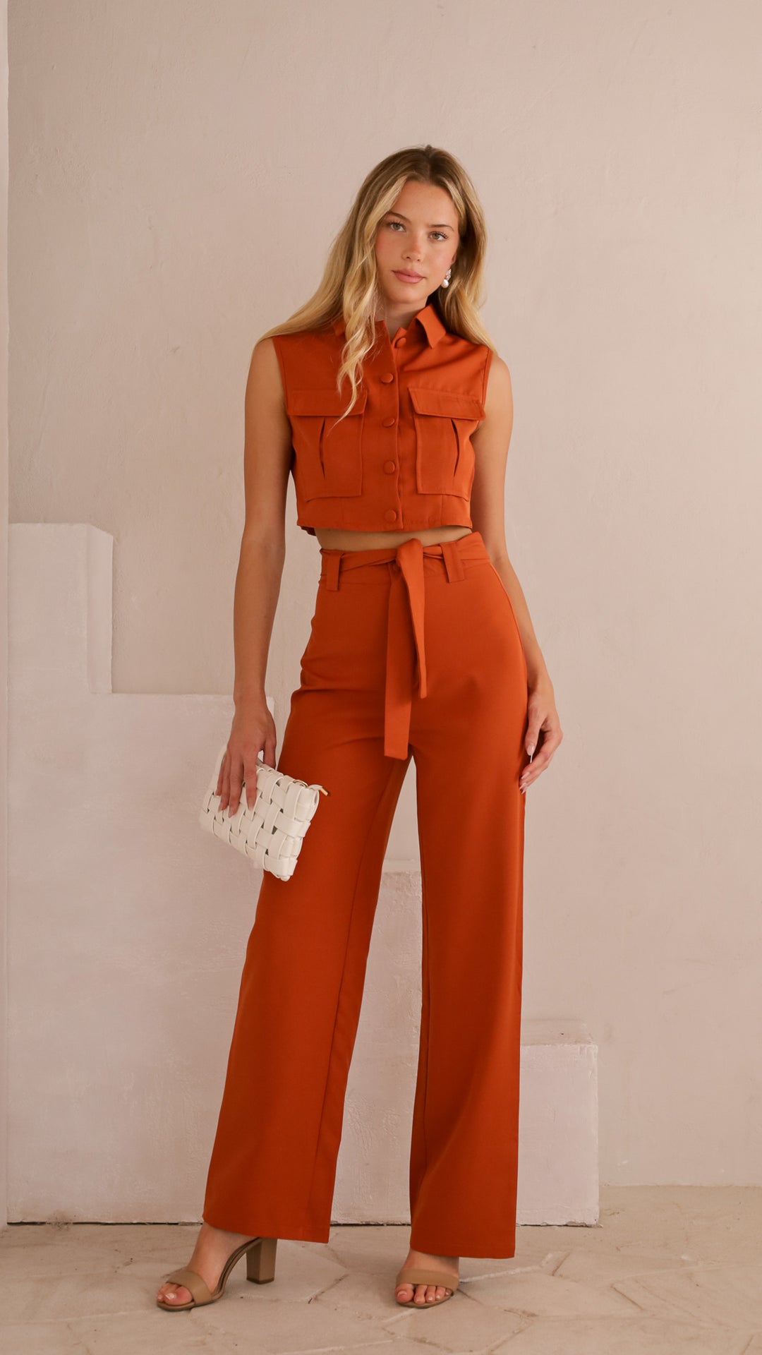 front view image 2 of Raina Belted Pants Set