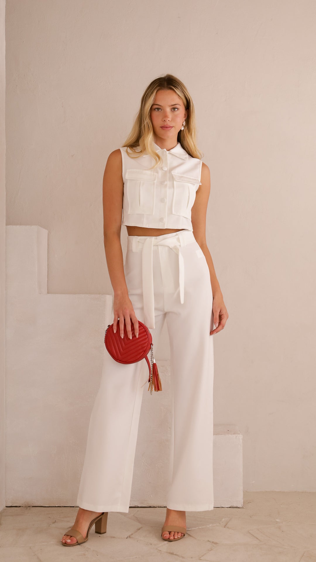 front view image 3 of Raina Belted Pants Set