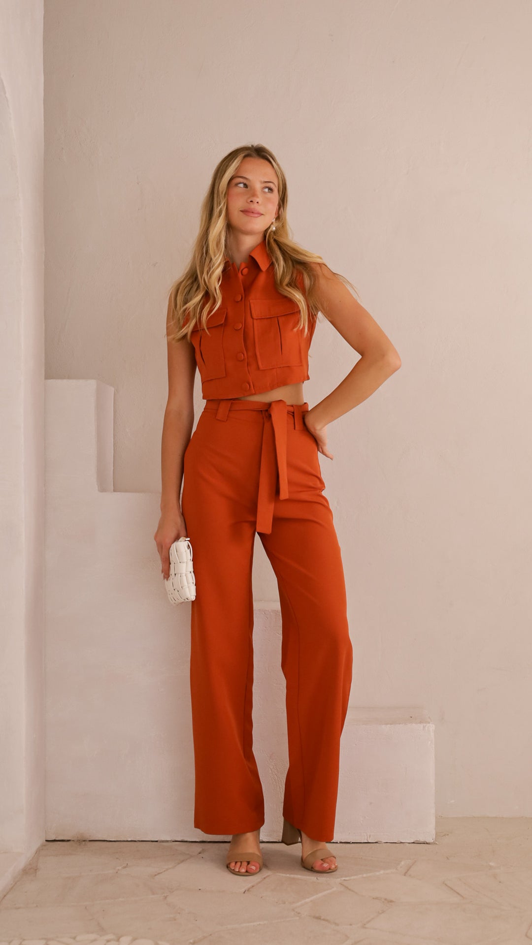 front view image 4 of Raina Belted Pants Set