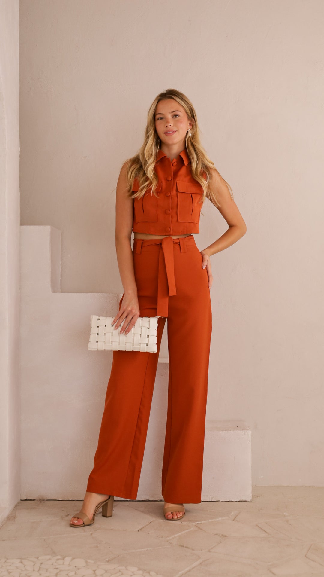 front view image 5 of Raina Belted Pants Set