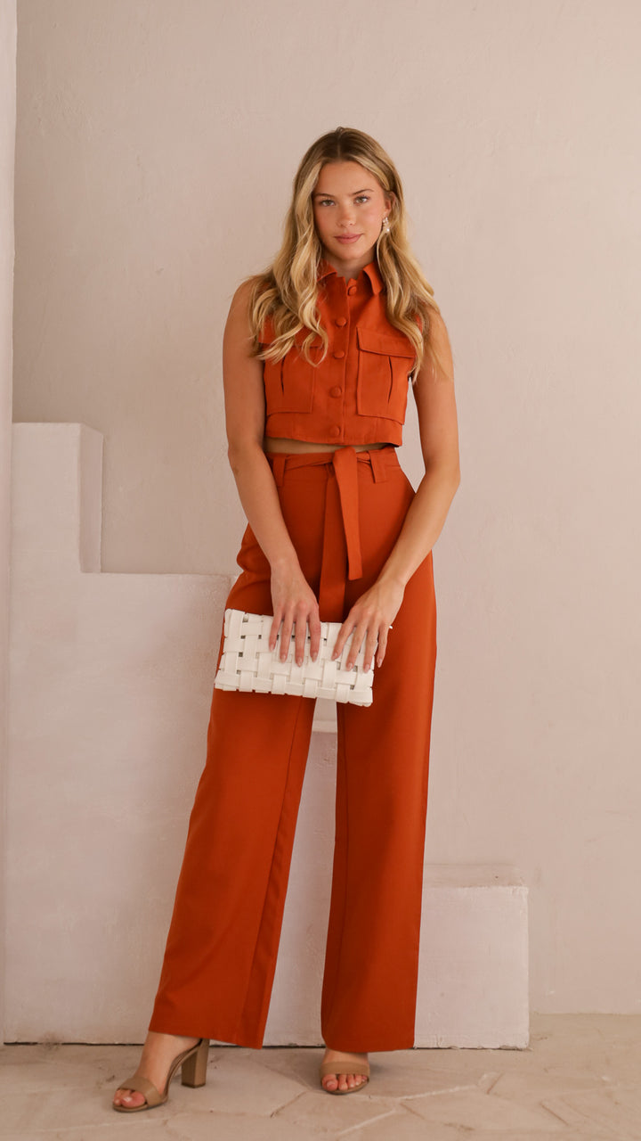 front view image 6 of Raina Belted Pants Set