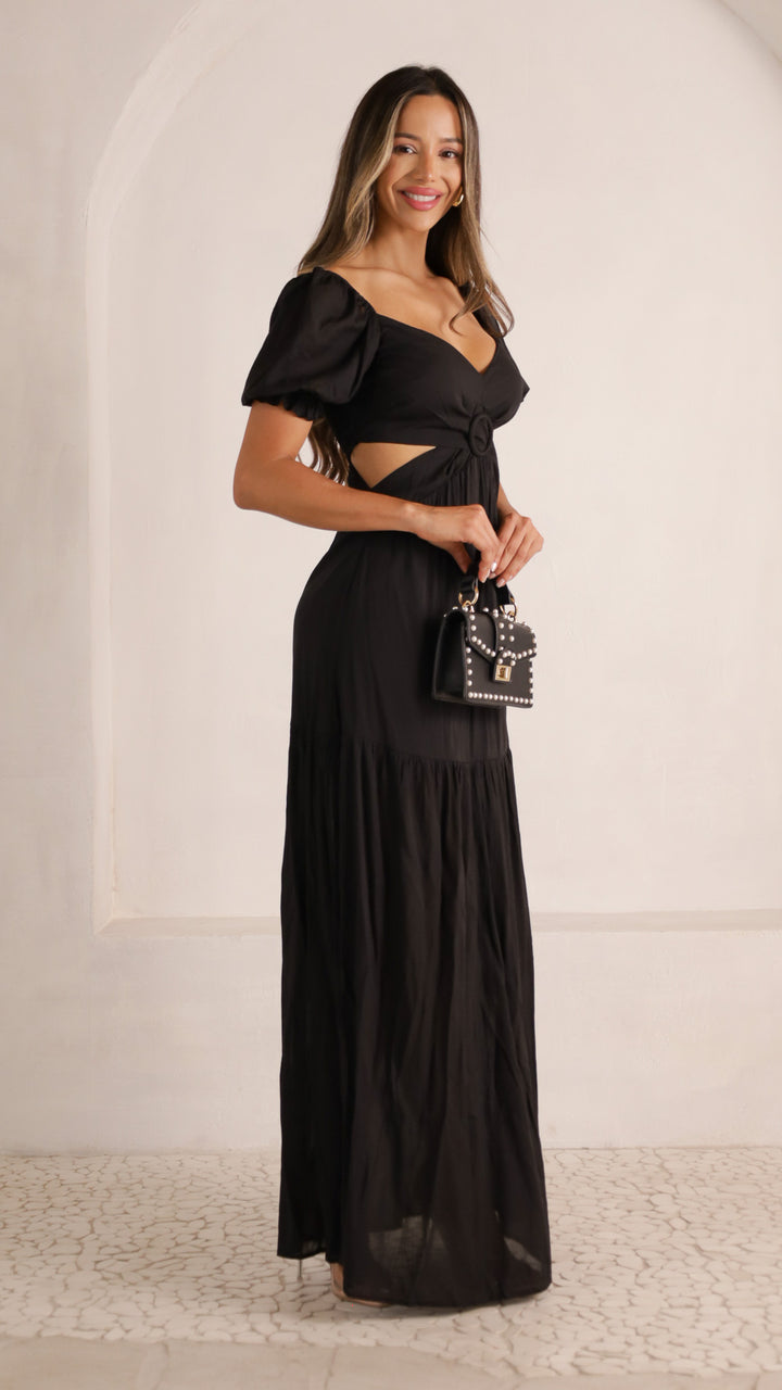2 image side view_black of Elvira Maxi Dress