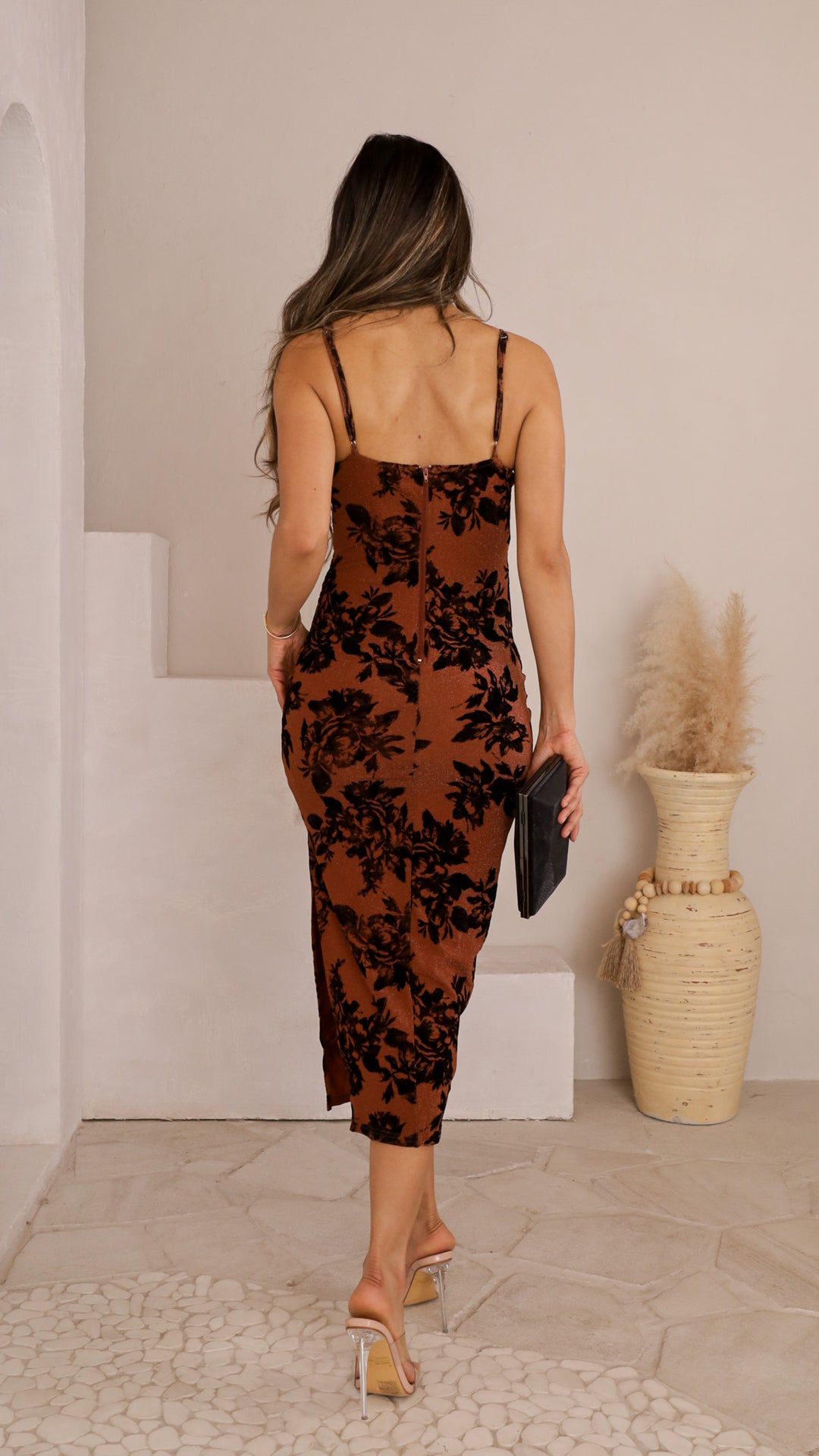 rear view image 1 of Lena Velvet Midi Dress