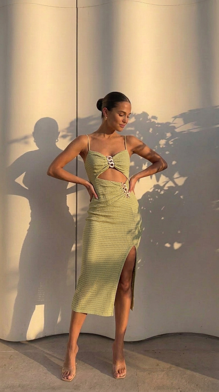 front view image 3 of Cane Midi Dress
