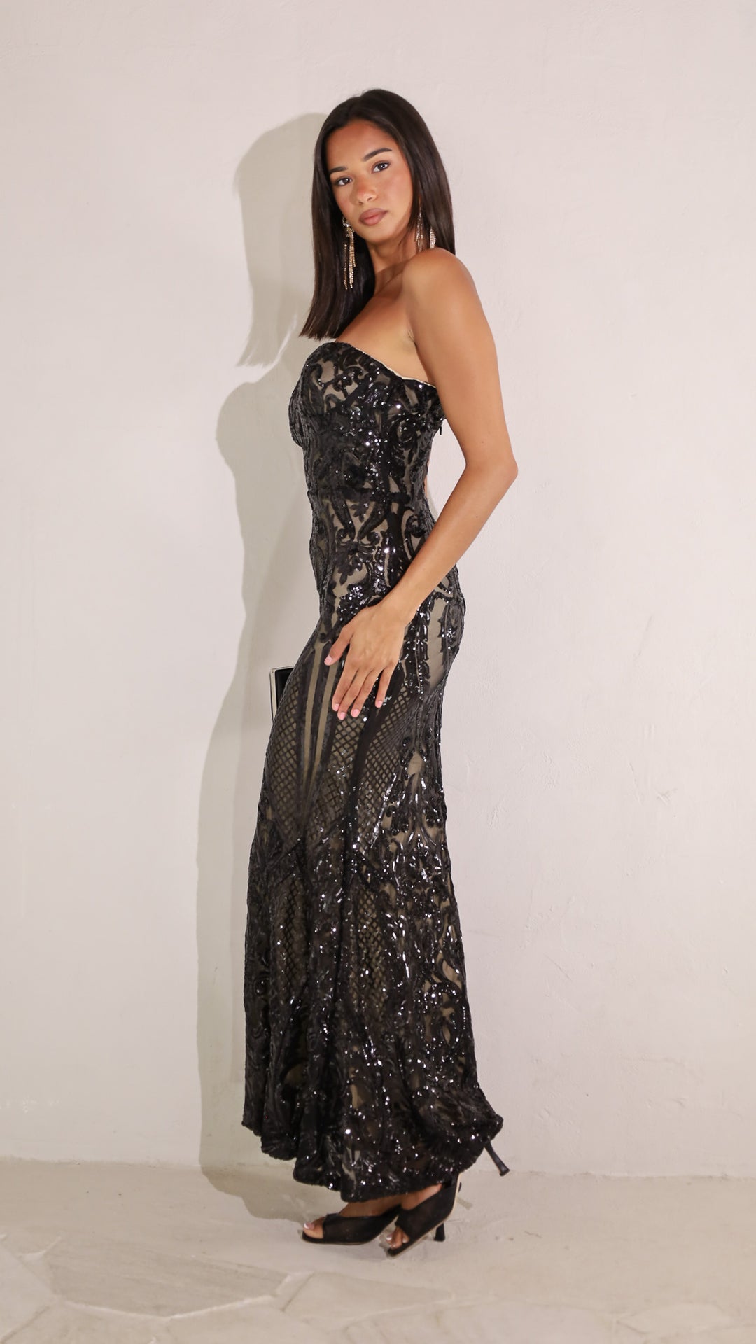 side view image 1 of Seraphina Sequin Maxi Dress