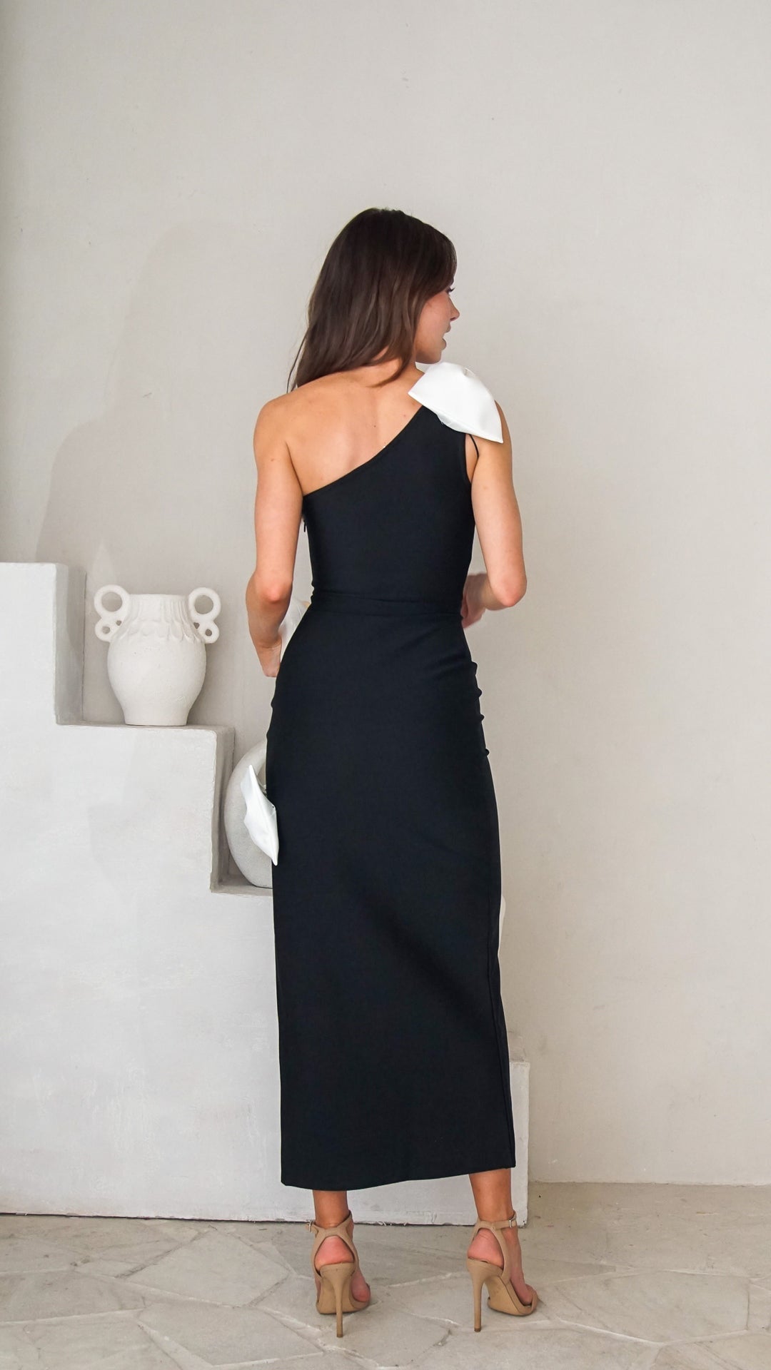 regina midi dress LEO LIN - Regina Embellished Wool Blend Midi Dress