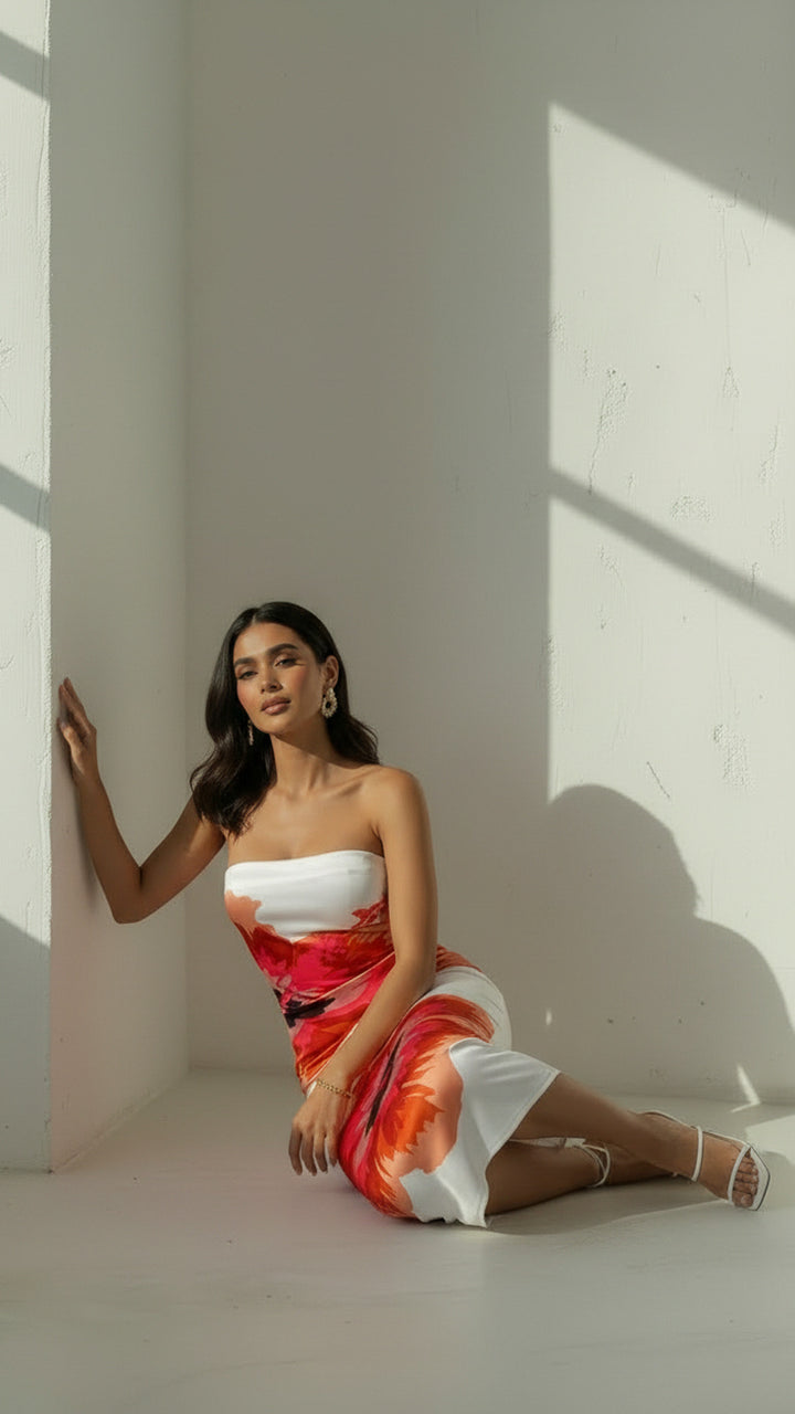 side view image 1 of Solara Strapless Maxi Dress