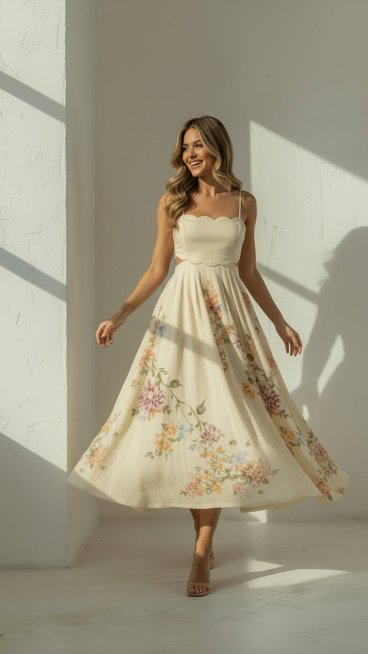 front view image 2 of Elowen Floral Midi Dress