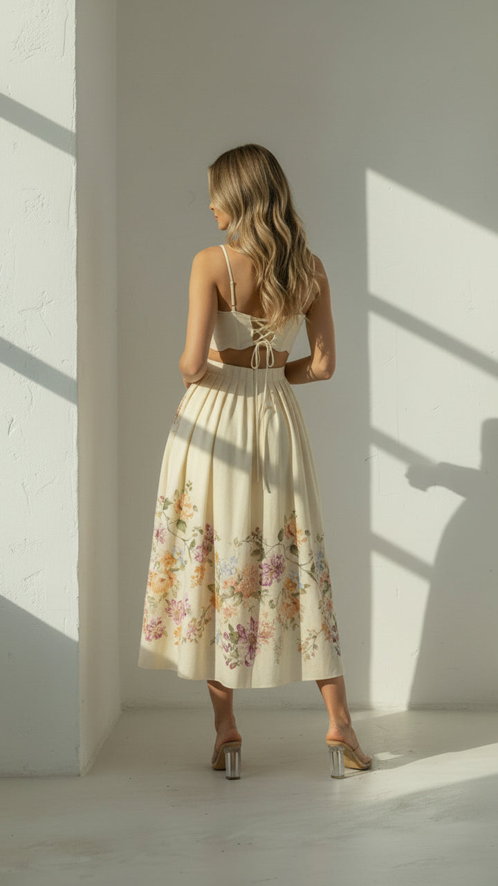 rear view image 4 of Elowen Floral Midi Dress