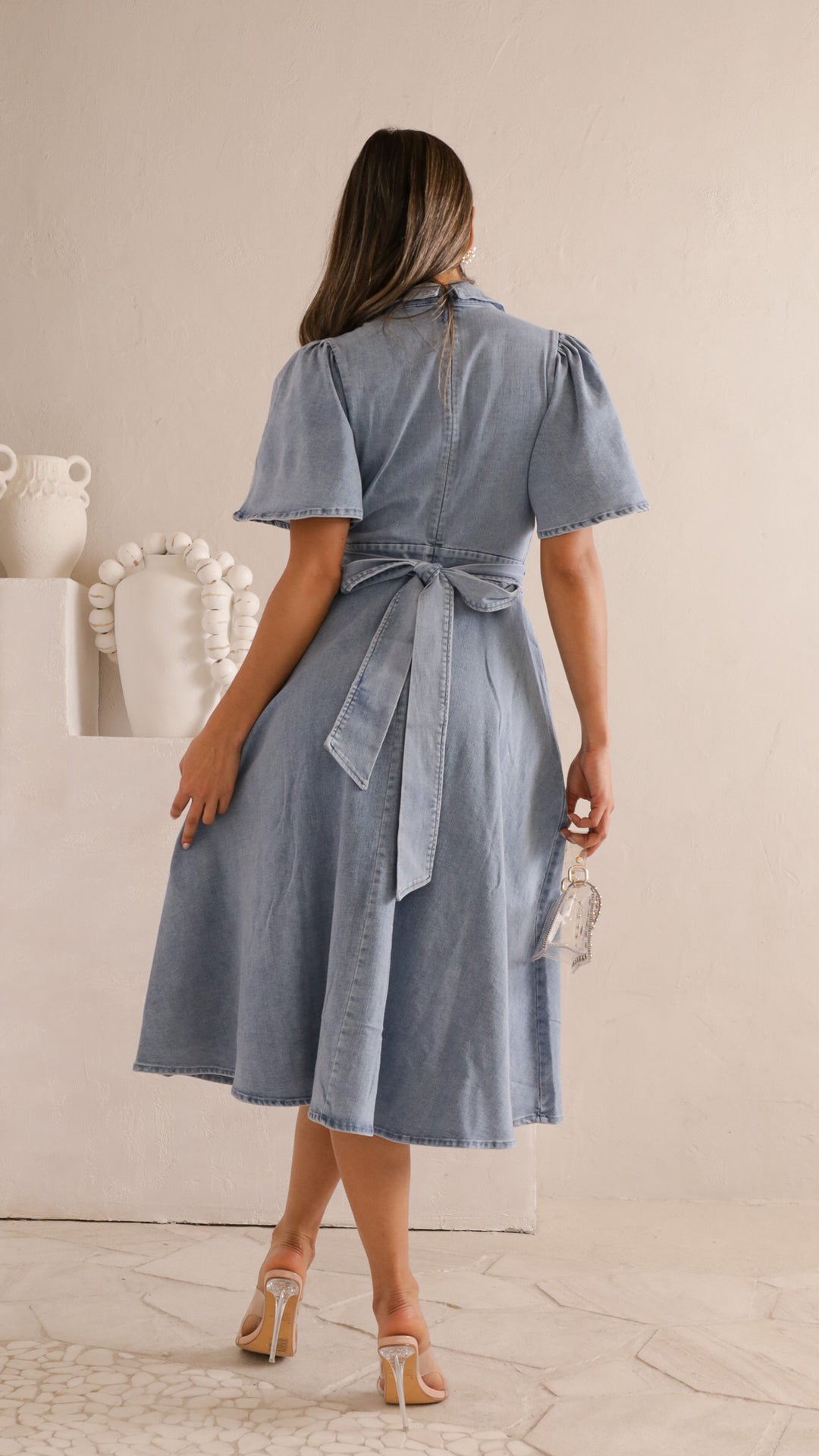 rear view image 1 of Chone Denim Midi Dress