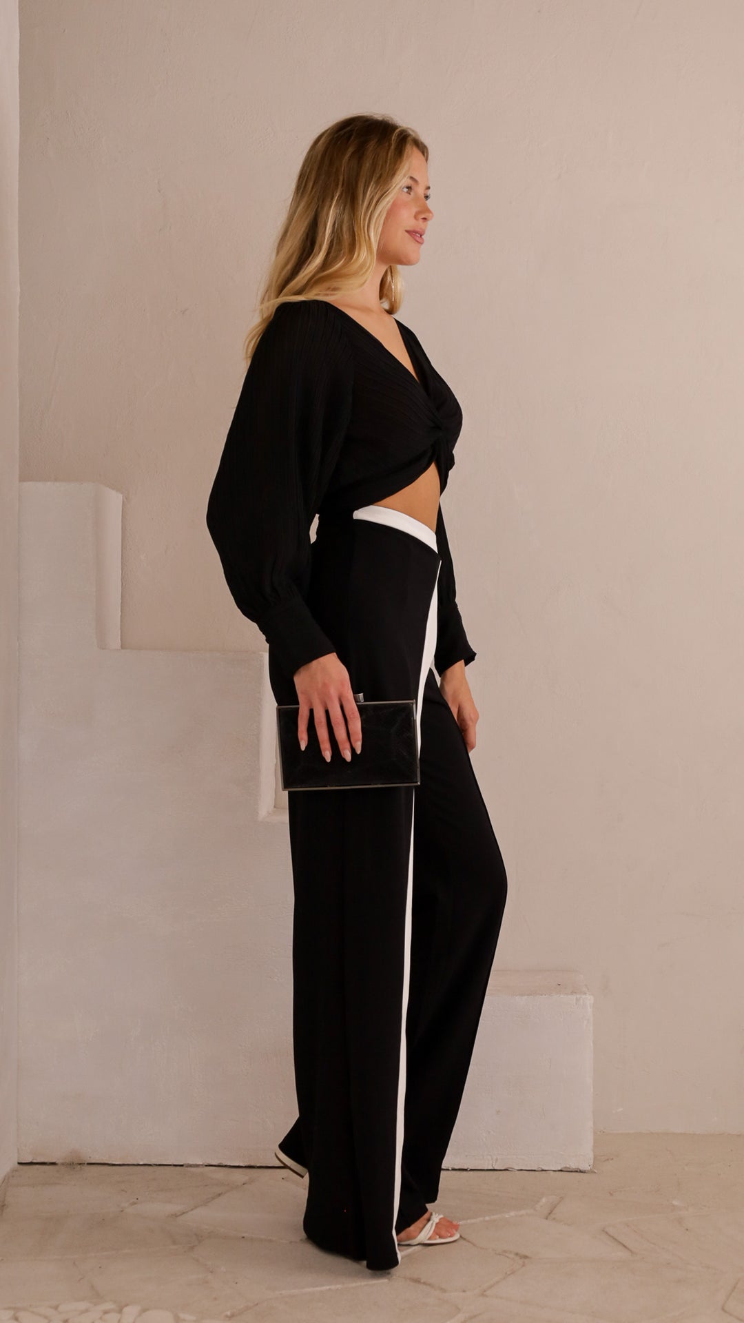 side view image 1 of Noelle Contrast Panel Pants